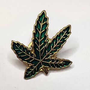 Five Fingers Marihuana Cloisonne Leaf Lapel/ Hat Pin